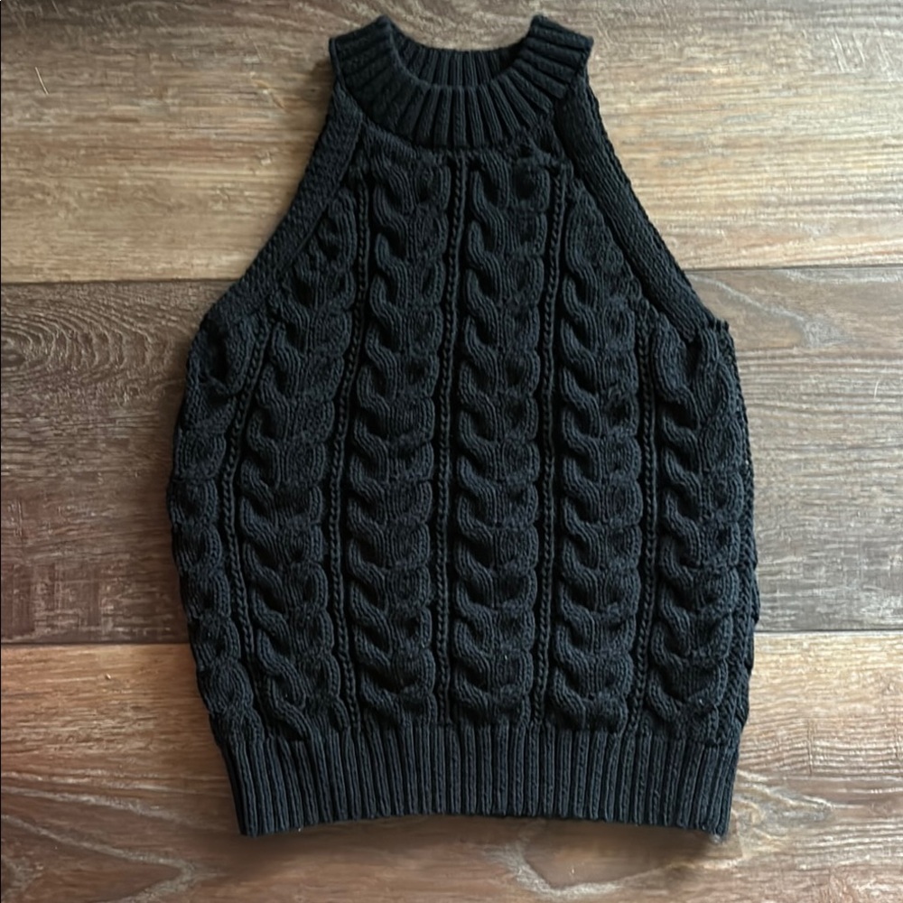 Black Cable Knit Women's Sweater